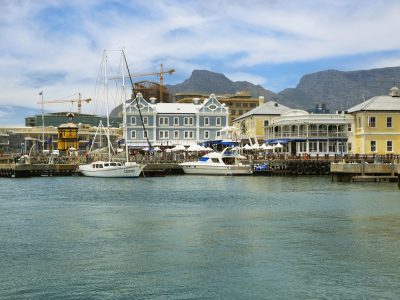 CAPE TOWN,SOUTH AFRICA-DECEMBER, 29:Victoria and Alfred Waterfront, harbor with recreation boats, shops, restaurants and Table Mountain on background on December 7, 2014  in Cape Town, South Africa.